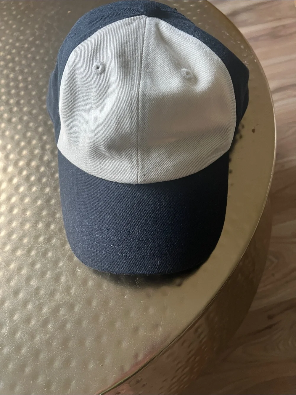 Brandy Melville Two-Tone Navy and White Baseball Hat